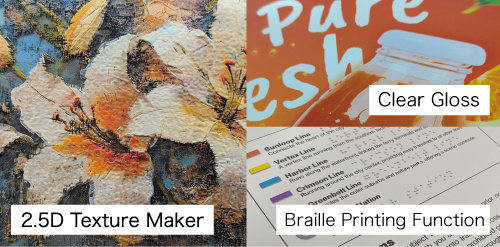 2.5D Texture Maker, Clear Gloss e stampa Braille